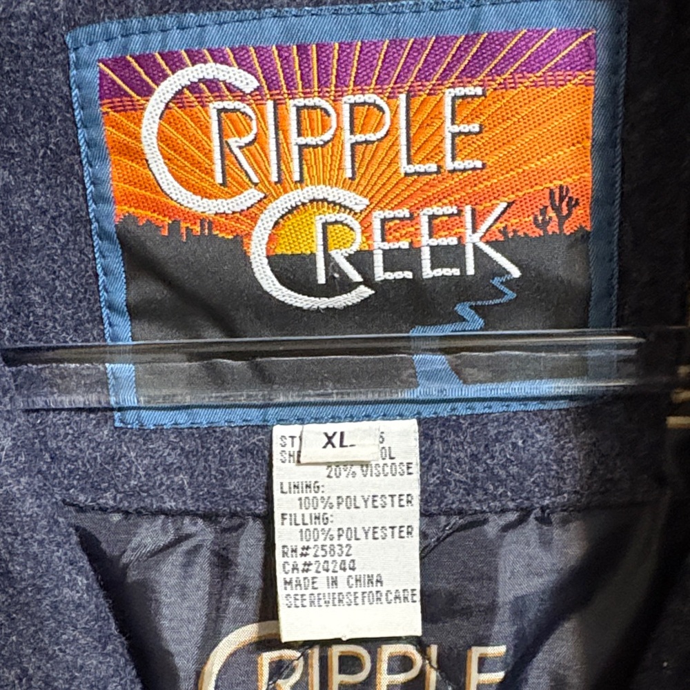 Cripple Creek Melton Men's Dark Blue Wool Vest with Concealed Carry Pocket - Picture 4 of 11